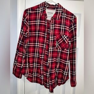 Garage Boyfriend-Style Flannel, Size Small